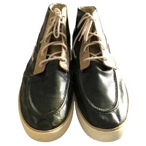POLO RALPH LAUREN SNEAKERS coated canvas hi Top Shoes GREEN 14D Lander Chukka